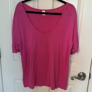 Bright pink V-Neck Top